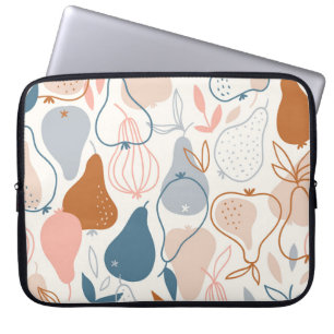 Skandinavischer Birnen-Druck: Vintage-Fruchtmuster Laptopschutzhülle