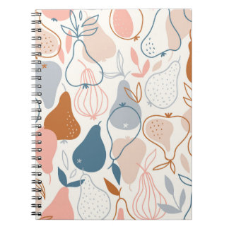 Skandinavischer Birnendruck: Vintages Fruchtmuster Notizblock