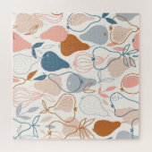 Skandinavischer Birnendruck: Vintages Fruchtmuster Puzzle (Horizontal)