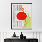 Skandinavischer Boho Simple Red Sun Lake aus dem M Poster