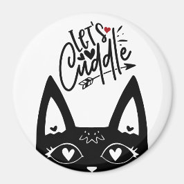 Skandinavischer Cat Lasse Cuddle Black and White Magnet