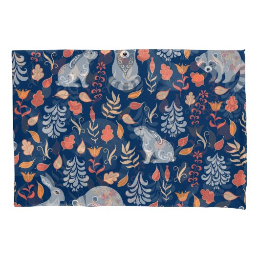 Skandinavischer Folk Art Fairy Forest. Kissenbezug (Vorderseite)