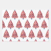 Skandinavischer Folk Art Weihnachtsbaum Geschenkpapier Set (Vorderseite 2)