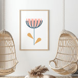 Skandinavischer Folklore-Stil Einfache Blume Blush Poster<br><div class="desc">Hübsch und minimalistisch,  bietet diese moderne dänische Folklorekunst eine einfache Single Vektorgrafik Blume in Orange.</div>