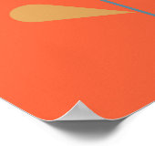 Skandinavischer Folklore-Stil Einfache Blume in Or Poster (Ecke)