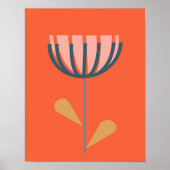 Skandinavischer Folklore-Stil Einfache Blume in Or Poster (Vorne)