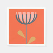 Skandinavischer Folklore-Stil Einfache Blume in Or Serviette (Vorderseite)