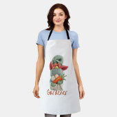 Skandinavischer Gnome-Gärtner mit Karotten und Blu Schürze (Getragen)