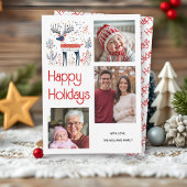 Skandinavischer Hirsche Rotblau Foto Weihnachten