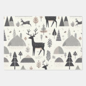 Skandinavischer Hirschhirsch, schwarz Geschenkpapier Set (Vorderseite 2)
