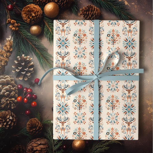 Skandinavischer Hirschurlaub Geschenkpapier