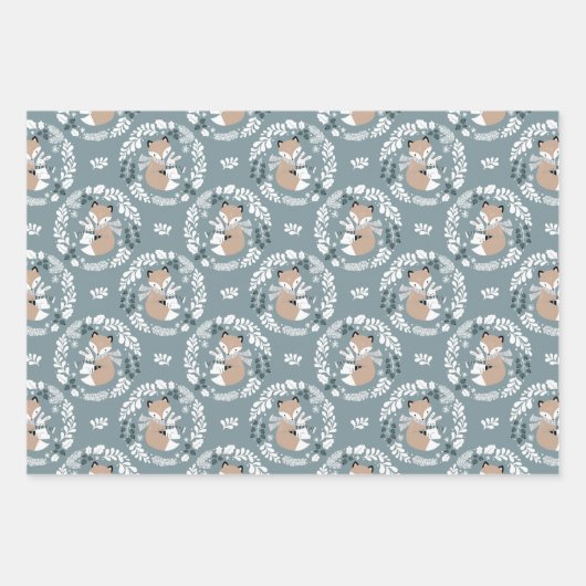 Skandinavischer Holzfuchs und Bunnies Geschenkpapier Set (Vorderseite 3)