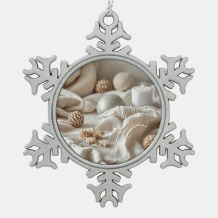 Skandinavischer minimalistischer Weihnachtsschmuck Schneeflocken Zinn-Ornament