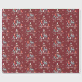 Skandinavischer Rentierbaum Flora Tierschneeflocke Geschenkpapier (Flach)