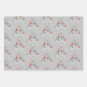 Skandinavischer Rentierbaum Flora Tierschneeflocke Geschenkpapier Set (Vorderseite 2)