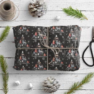 Skandinavischer Rentierbaum Tierschneeflocke Schwa Geschenkpapier