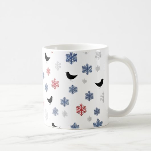 Skandinavischer Schneefall - Minimalistisch rot, w Kaffeetasse (Rechts)