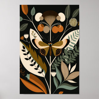 Skandinavischer Skandinavier Butterfly Art Print Poster