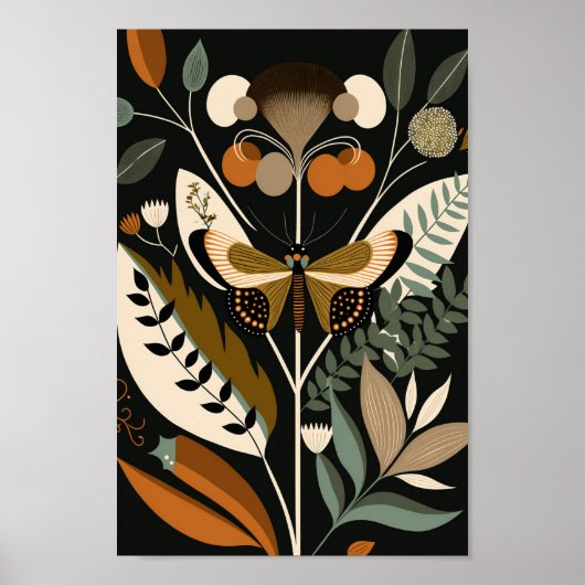 Skandinavischer Skandinavier Butterfly Art Print Poster (Vorne)