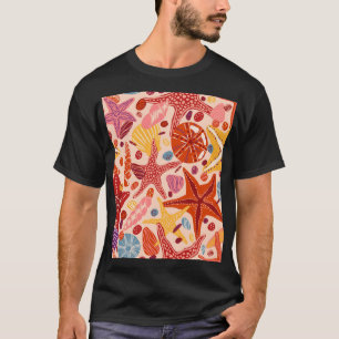 Skandinavischer Sommer Meer: Seestern Muster T-Shirt