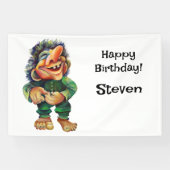 Skandinavischer Sonnentroll Illustration Wasserfar Banner (Horizontal)