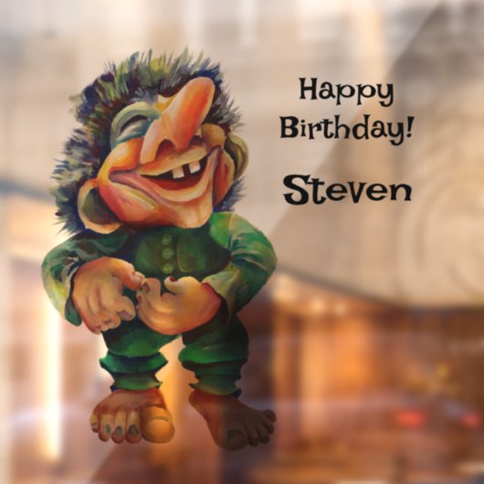 Skandinavischer Sonnentroll Illustration Wasserfar Fensteraufkleber (Blatt 2)