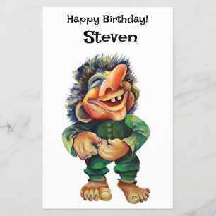 Skandinavischer Sonnentroll Illustration Wasserfar Flyer