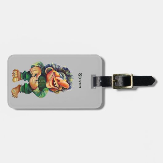 Skandinavischer Sonnentroll Illustration Wasserfar Gepäckanhänger (Vorderseite horizontal)