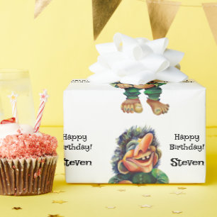 Skandinavischer Sonnentroll Illustration Wasserfar Geschenkpapier