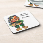 Skandinavischer Sonnentroll Illustration Wasserfar Getränkeuntersetzer (Linke Seite)