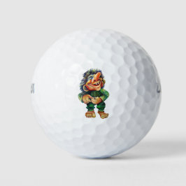 Skandinavischer Sonnentroll Illustration Wasserfar Golfball