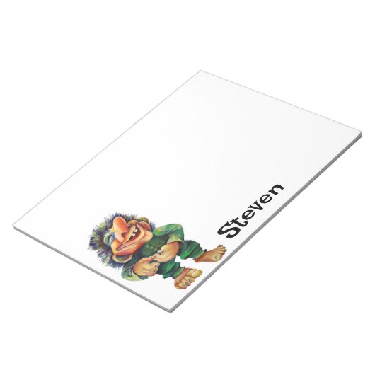 Skandinavischer Sonnentroll Illustration Wasserfar Notizblock (angewinkelt)