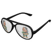 Skandinavischer Sonnentroll Illustration Wasserfar Partybrille (Schrägansicht)