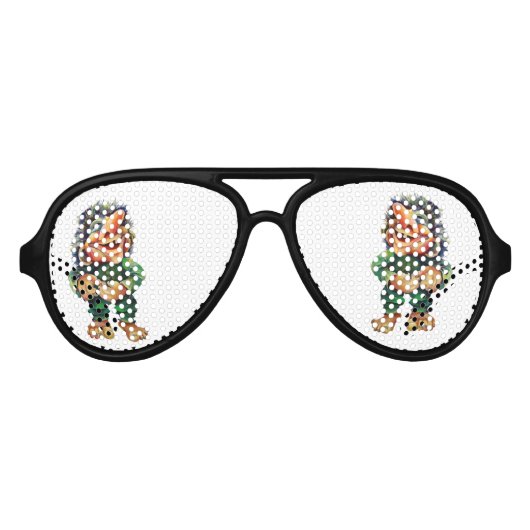 Skandinavischer Sonnentroll Illustration Wasserfar Partybrille (Vorderseite)