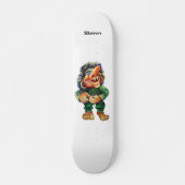 Skandinavischer Sonnentroll Illustration Wasserfar Skateboard (Vorne)