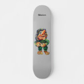 Skandinavischer Sonnentroll Illustration Wasserfar Skateboard (Vorne)