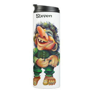 Skandinavischer Sonnentroll Illustration Wasserfar Thermosbecher