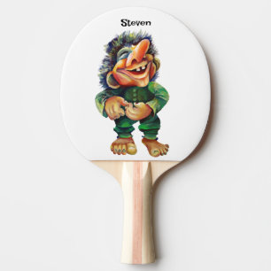 Skandinavischer Sonnentroll Illustration Wasserfar Tischtennis Schläger