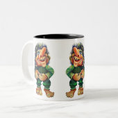 Skandinavischer Sonnentroll Illustration Wasserfar Zweifarbige Tasse (Vorderseite Links)