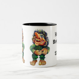 Skandinavischer Sonnentroll Illustration Wasserfar Zweifarbige Tasse