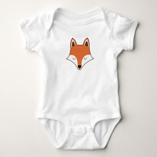 Skandinavischer Stil Cartoon schlafen Fox Gesicht Baby Strampler (Vorderseite)