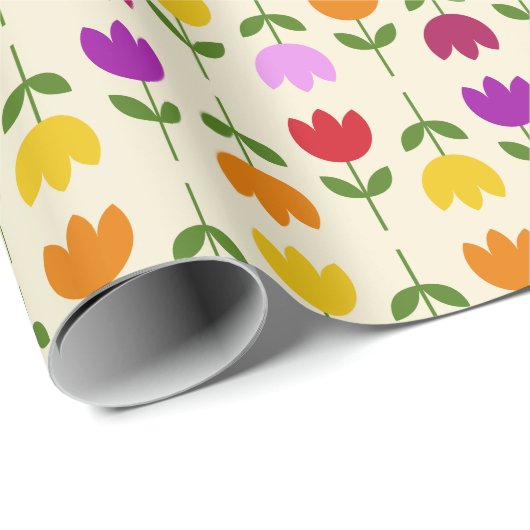 Skandinavischer Stil farbenfroh auf der Krm-Blume  Geschenkpapier (Rolleneckpunkt)