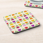 Skandinavischer Stil farbenfroh auf der Krm-Blume  Getränkeuntersetzer (Linke Seite)