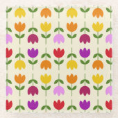 Skandinavischer Stil farbenfroh auf der Krm-Blume  Glasuntersetzer (Vorderseite)