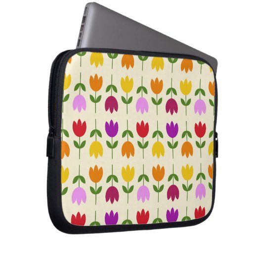 Skandinavischer Stil farbenfroh auf der Krm-Blume Laptopschutzhülle (Vorne Rechts)