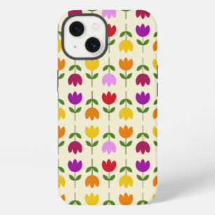 Skandinavischer Stil Farbige Blumenmuster auf Crm iPhone 13 Hülle