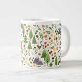 Skandinavischer Stil Illustrationen auf Crememuste Jumbo-Tasse (Vorderseite Rechts)