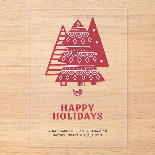 Skandinavischer Tree Nordische Weihnachtszeit Pers Acryleinladungen (Vorderseite)