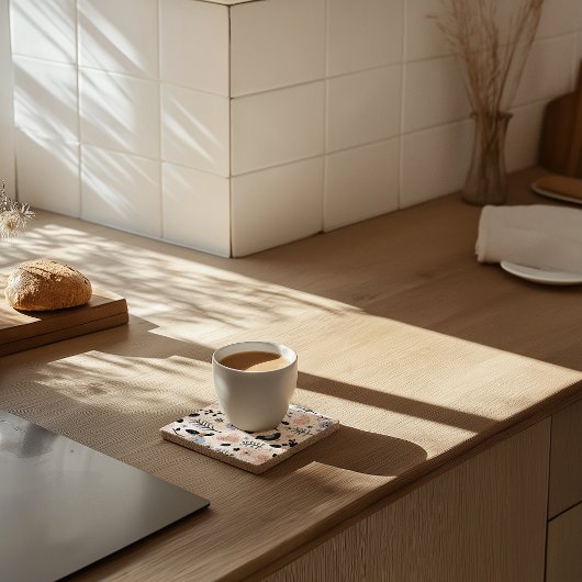 Skandinavischer Vogel- und Blumengestein Untersetz Steinuntersetzer