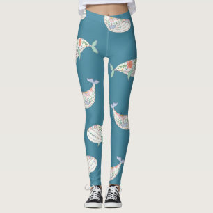 Skandinavischer Wal, Meereslebewesen-Muster Leggings